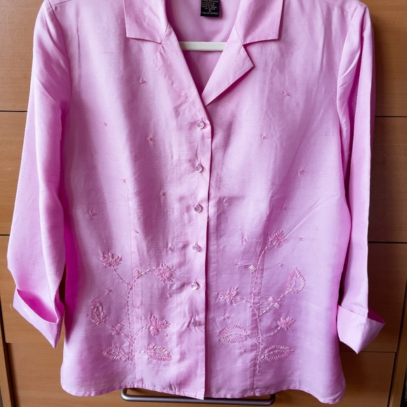 100% Silk Pink Light Jacket - Picture 2 of 3